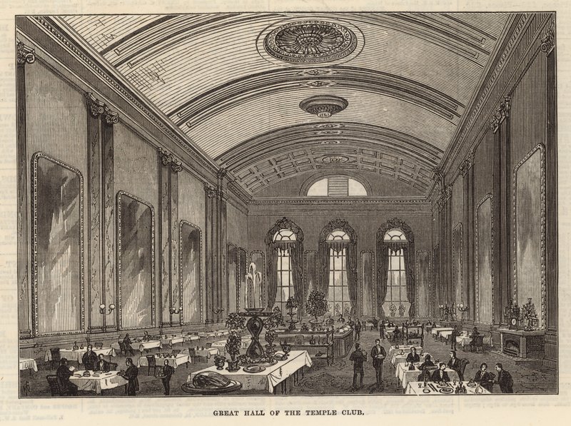 Stora salen i Temple Club, London av English School