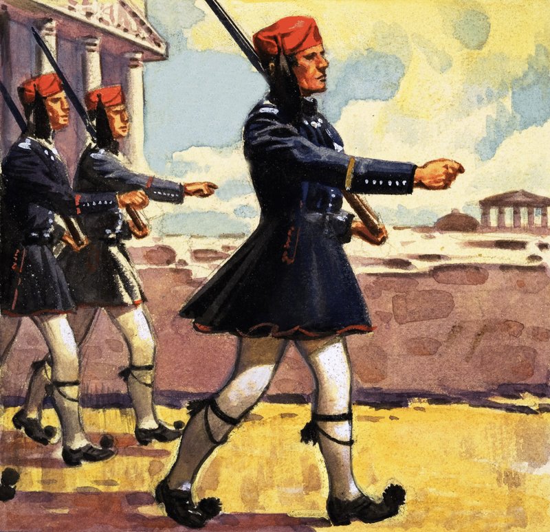 grekiska gardister av English School