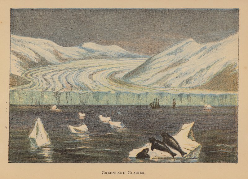 Grönlands glaciär (färglitografi) av English School