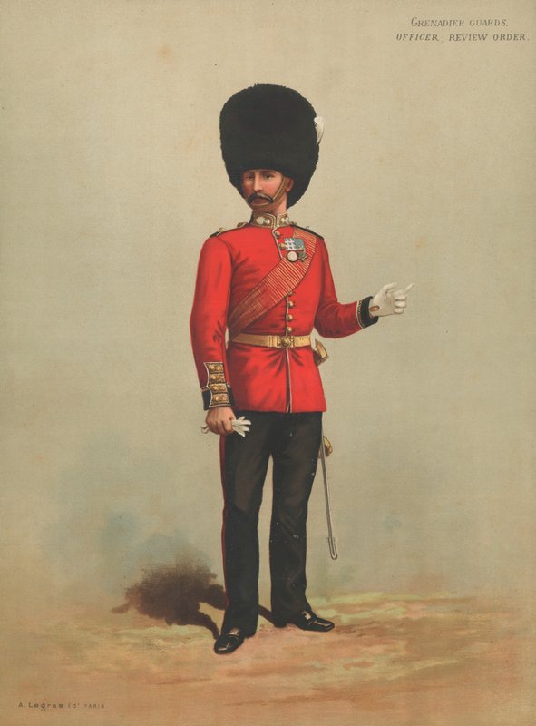 Grenadiervakter, officer, granskningsorder av English School