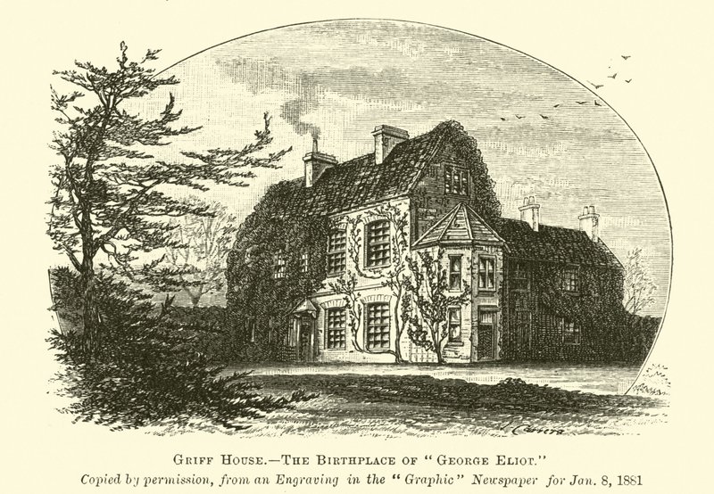 Griff House, födelseplatsen för George Eliot av English School