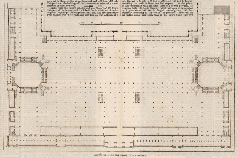 Grundplan för den internationella utställningsbyggnaden 1862 av English School