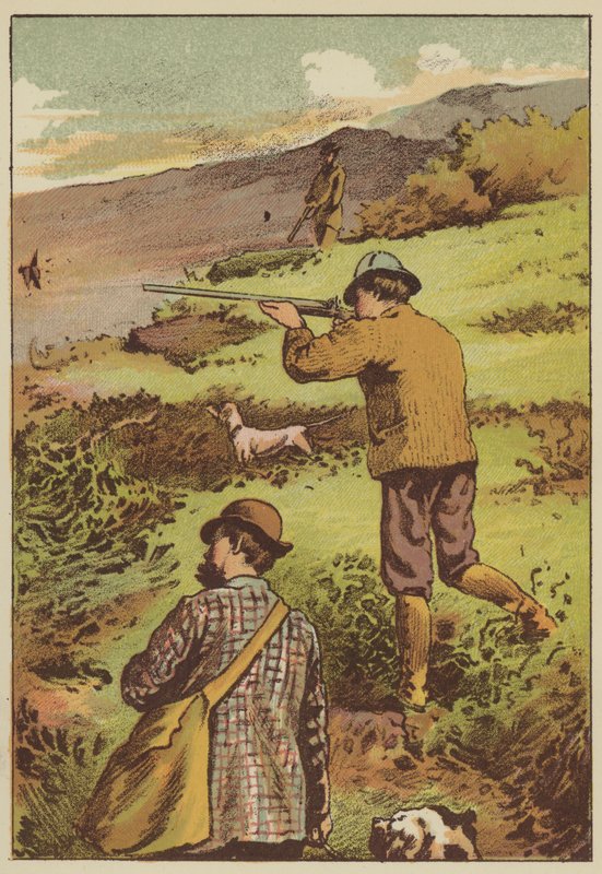 Ripeskytte (färgad gravyr) av English School