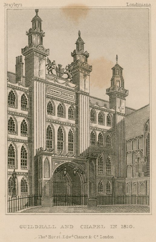 Guildhall and Chapel, London, 1810 av English School