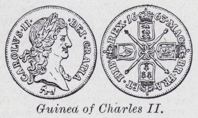 Guinea av Karl II (litho) av English School