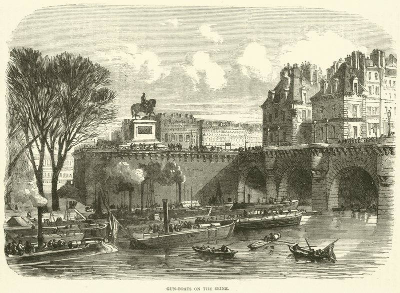 Kanonbåtar på Seine, november 1870 av English School
