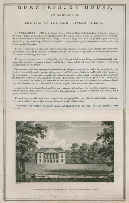 Gunnersbury House, Middlesex, säte för framlidna prinsessan Amelia av English School