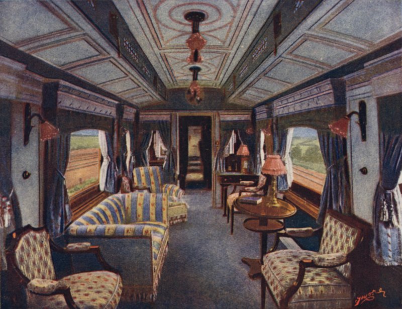 HM The Queens Day Compartment, Royal Saloon, London och North Western Railway av English School