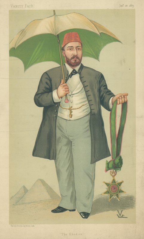 H H Mehemed Tewfik-Pasha, Khedive of Egypt, The Khedive, 20 januari 1883, Vanity Fair tecknad film av English School