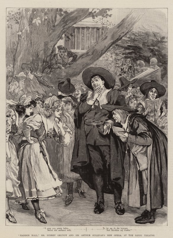 "Haddon Hall," Mr Sydney Grundy och Sir Arthur Sullivans nya opera, på Savoy Theatre (gravyr) av English School