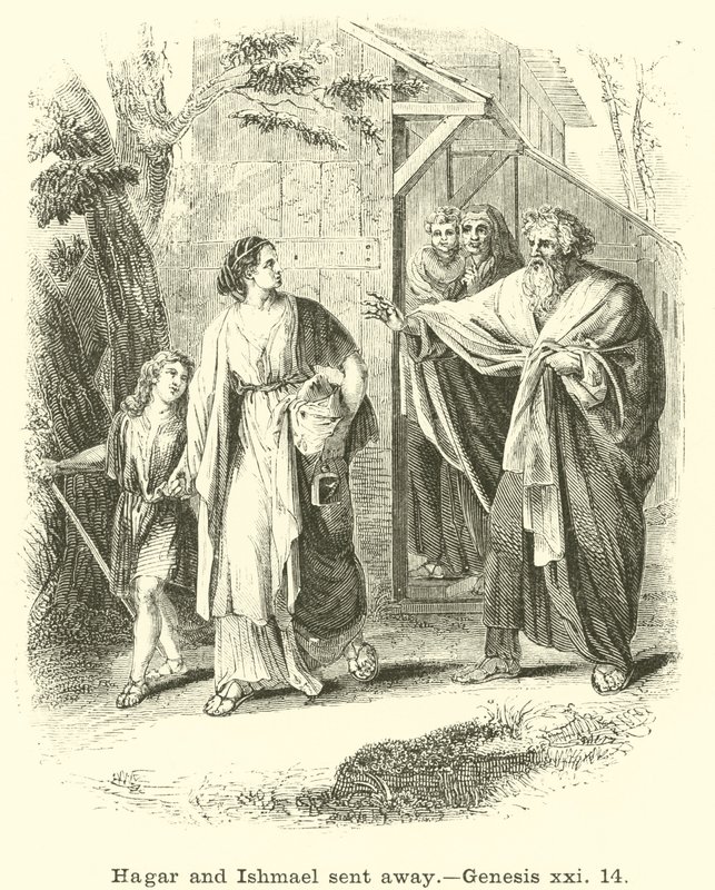 Hagar och Ismael sände iväg, 1 Mosebok, xxi, 14 av English School