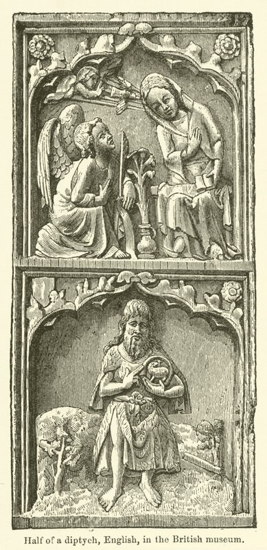 En halv diptyk, engelska, i British museum (gravyr) av English School