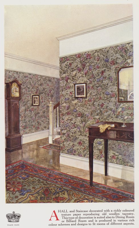 Hall och trappa (färg litho) av English School