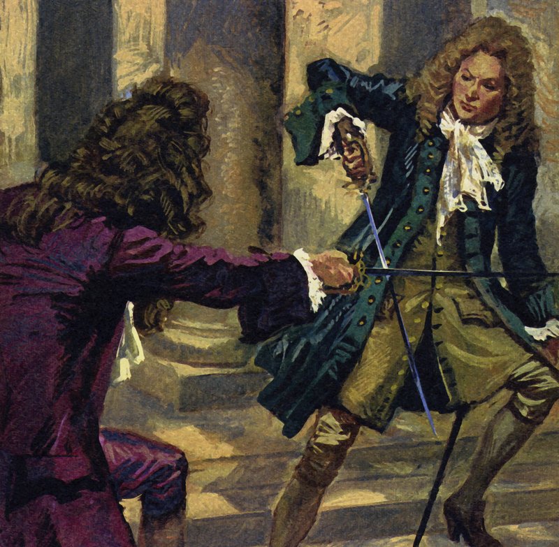 Händel och en kompositör och sångare vid namn Mattheson utkämpade en duell med svärd av English School