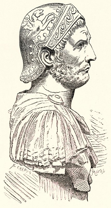 Hannibal, illustration från History of Rome av Victor Duruy, publicerad 1884 (digitalt förbättrad bild) av English School