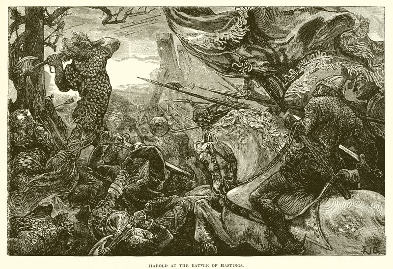 Harold i slaget vid Hastings av English School