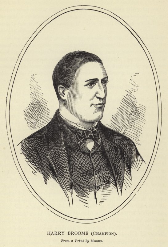 Harry Broome, mästare, från ett tryck av Moore av English School