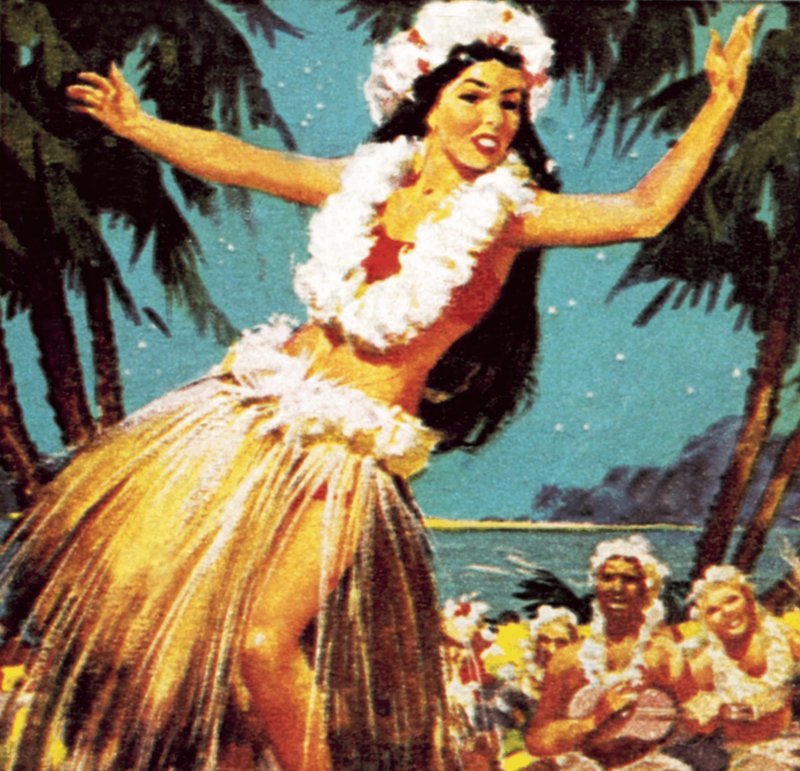 Hawaiiansk tjej dansar av English School