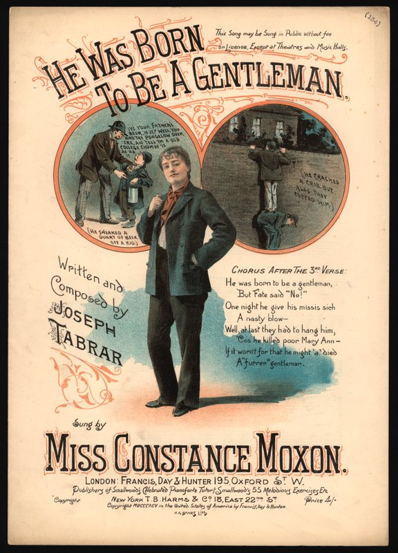 Han föddes för att vara en gentleman (färg litho) av English School