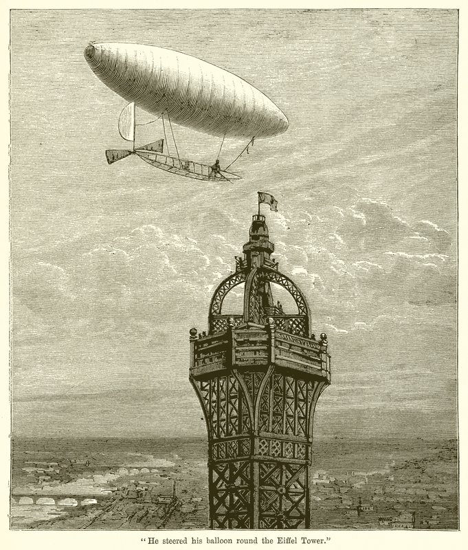 Han styrde sin ballong runt Eiffeltornet av English School