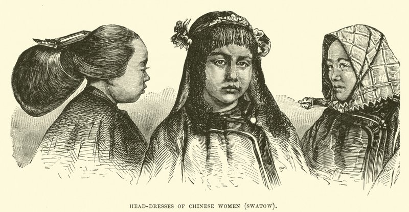 Huvudbonader av kinesiska kvinnor, Swatow av English School