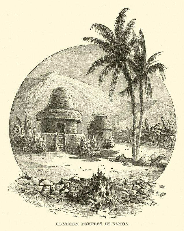 Hediska tempel i Samoa av English School