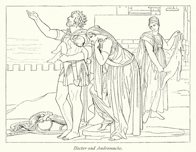 Hector och Andromache (litho) av English School