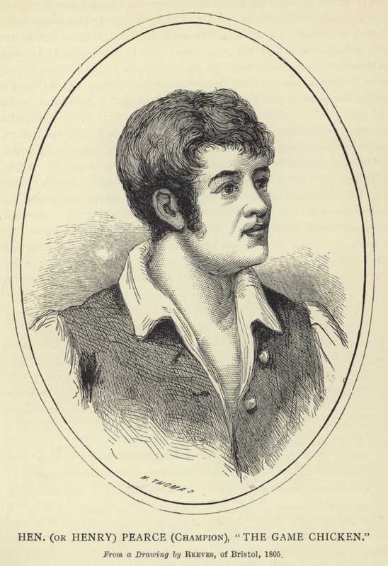 Hen (eller Henry) Pearce, Champion, The Game Chicken, från en teckning av Reeves, Bristol, 1805 av English School