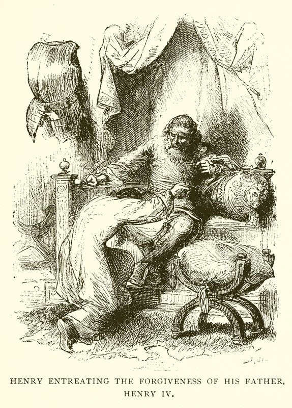 Henry vädjar om sin fars förlåtelse, Henrik IV av English School