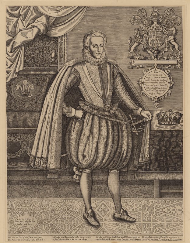 Henry Frederick, prins av Wales, äldste son till kung James I (gravyr) av English School