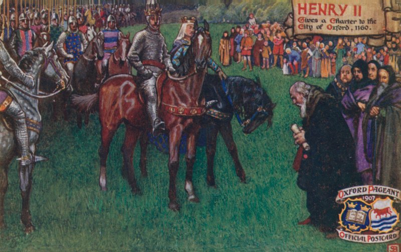 Henry II ger en stadga till staden Oxford, 1160 av English School