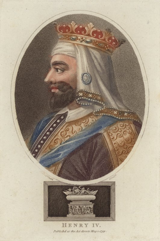 Henrik IV, kung av England (färgad gravyr) av English School