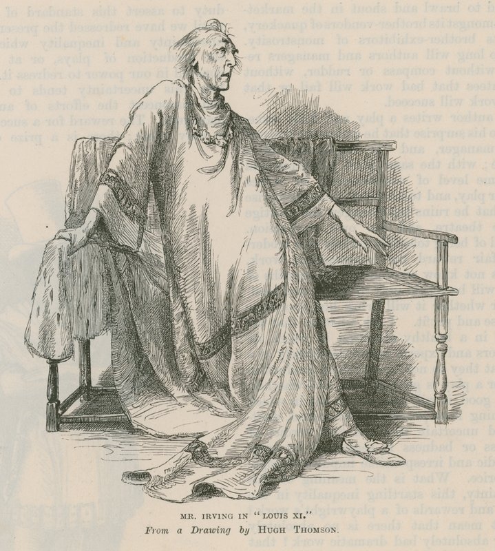 Henry Irving, skådespelare, i Louis XI av English School