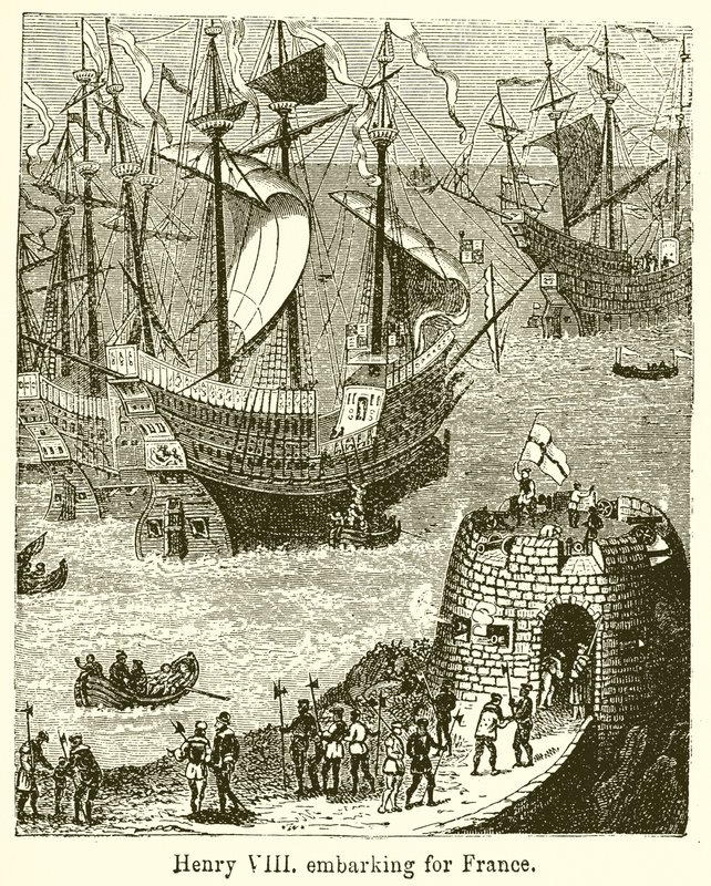Henrik VIII på väg till Frankrike av English School