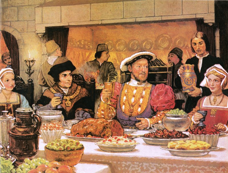 Henry VIII med Sir Thomas More till höger av English School