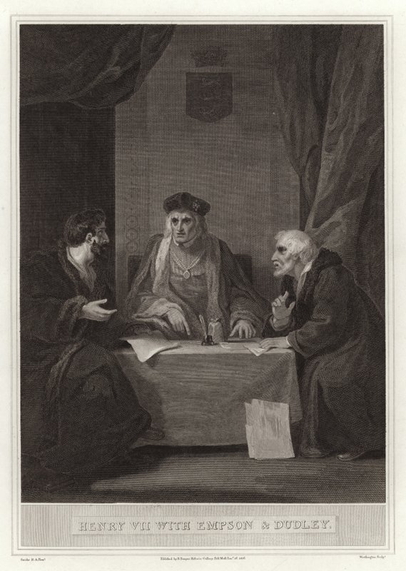 Henry VII med Empson och Dudley av English School