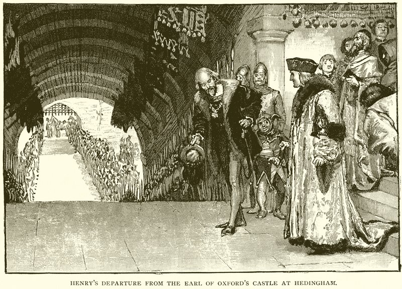 Henrys avgång från Earl of Oxfords slott i Hedingham av English School