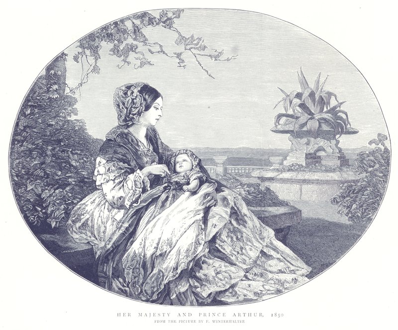 Hennes Majestät och Prins Arthur, 1850 av English School