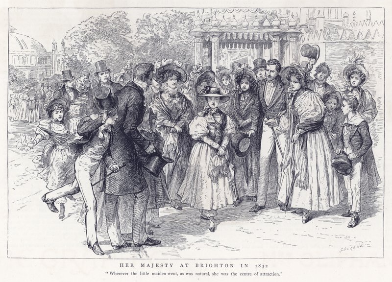 Hennes Majestät i Brighton 1832 av English School