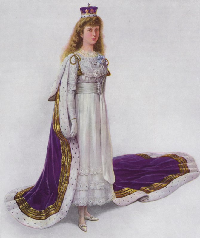 Hennes kungliga höghet prinsessan Mary i kröningsdräkt av English School