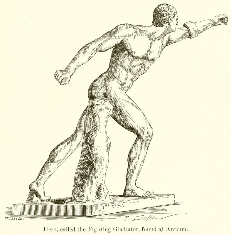 Hjälte, kallad Fighting Gladiator, hittades i Antium av English School