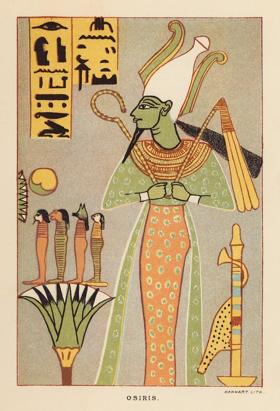 Herodotos: Osiris (färglitografi) av English School