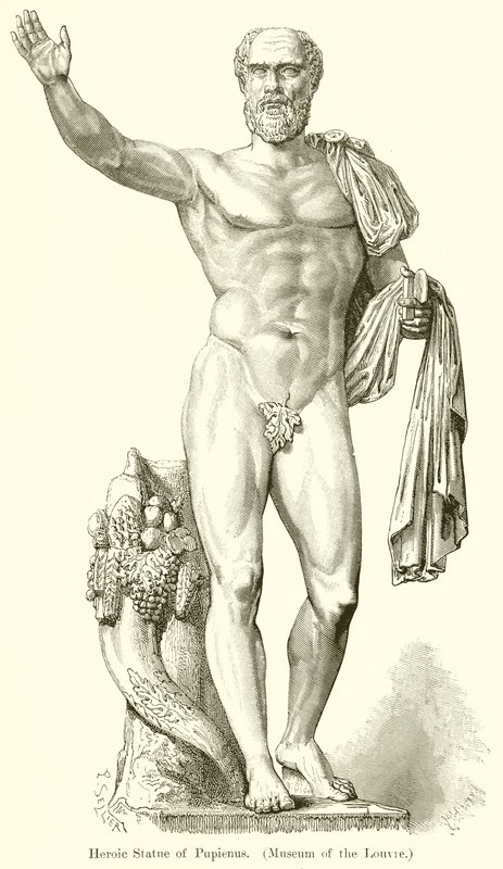 Heroisk staty av Pupienus. (Museum of the Louvren) av English School
