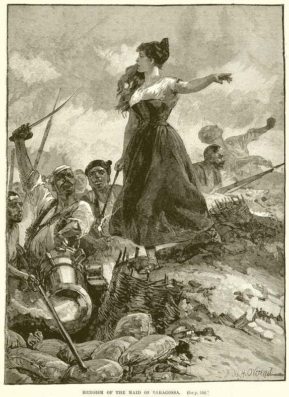 Heroism av Maid of Zaragossa av English School