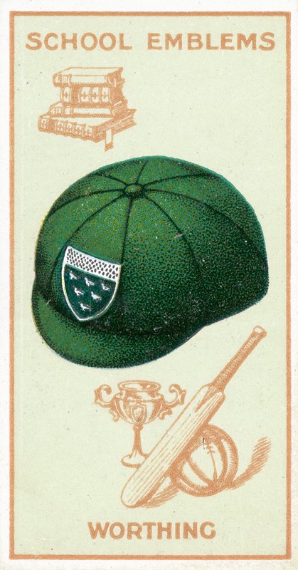 High School for Boys, Worthing, Sussex (färg litho) av English School