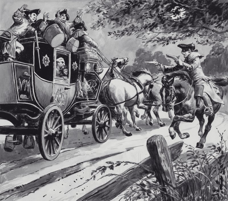Highwayman (gouache på papper) av English School