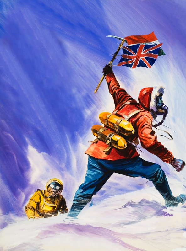 Hillard och Tensing på toppen av Mount Everest av English School