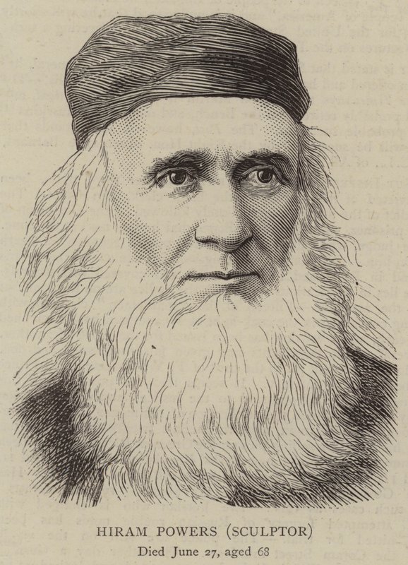 Hiram Powers, skulptör (gravyr) av English School