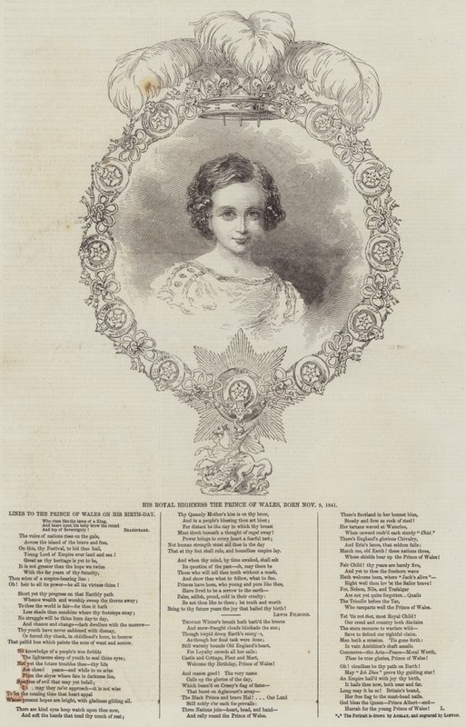 Hans kungliga höghet prinsen av Wales, född 9 november 1841 (gravyr) av English School
