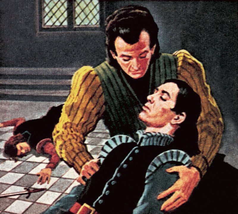 Horatio med den döende Hamlet av English School